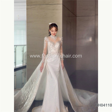 Custom Made Formal Designs Mermaid trumpet marmaid bridal gowns wedding dress beach with detachable train